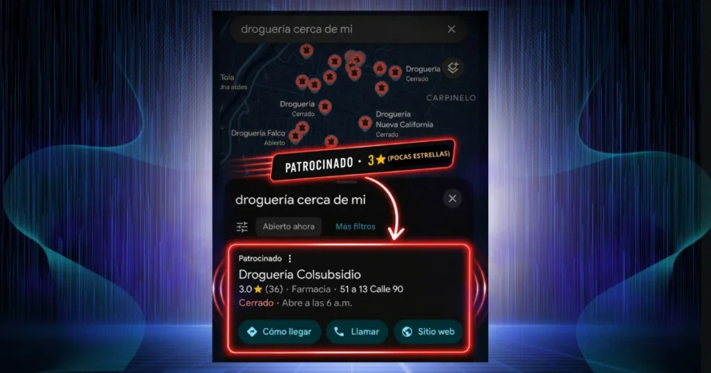 Google Business para droguerías en Colombia: por qué algunas aparecen primero en Google Maps